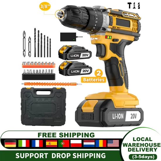 Cordless Impact Drill Power Tool Power Screwdriver