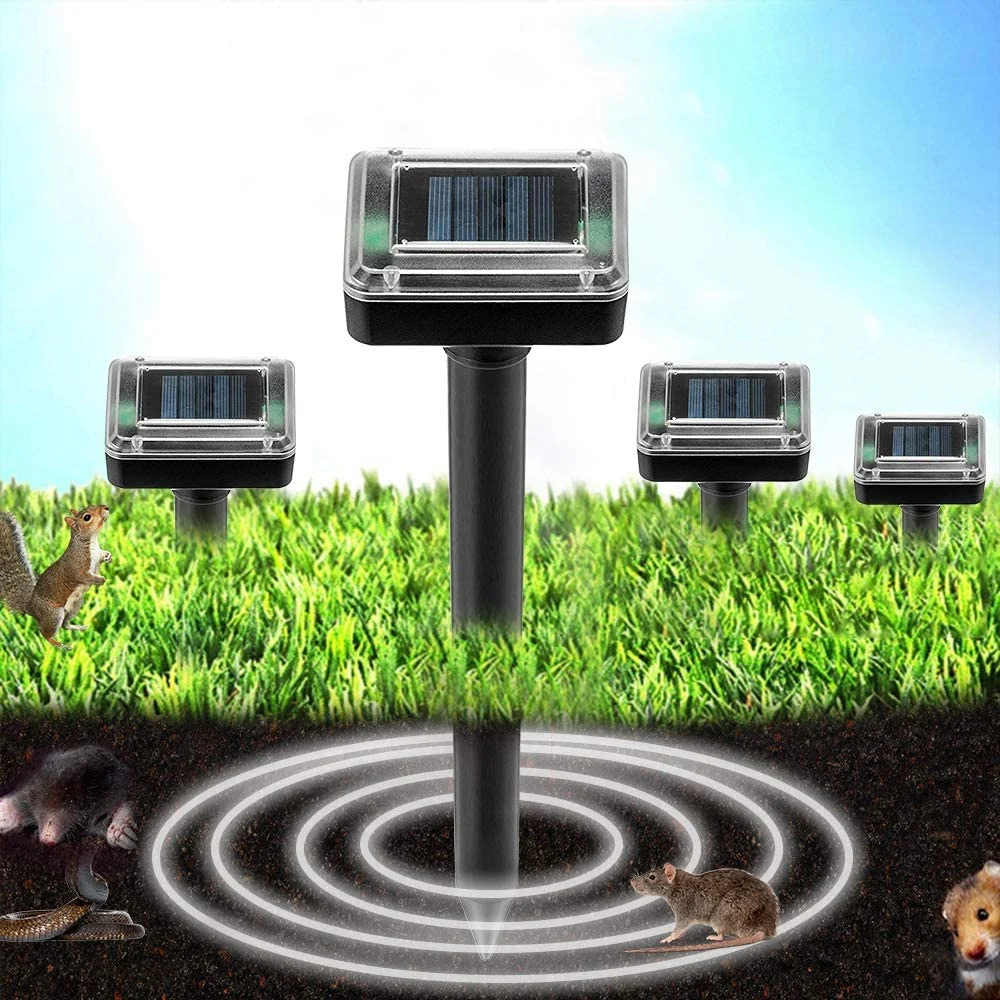 Outdoor Garden Solar Power Waterproof Ultrasonic Mole Repellent High Quality Garden Yard Lawn Pest Repeller Control