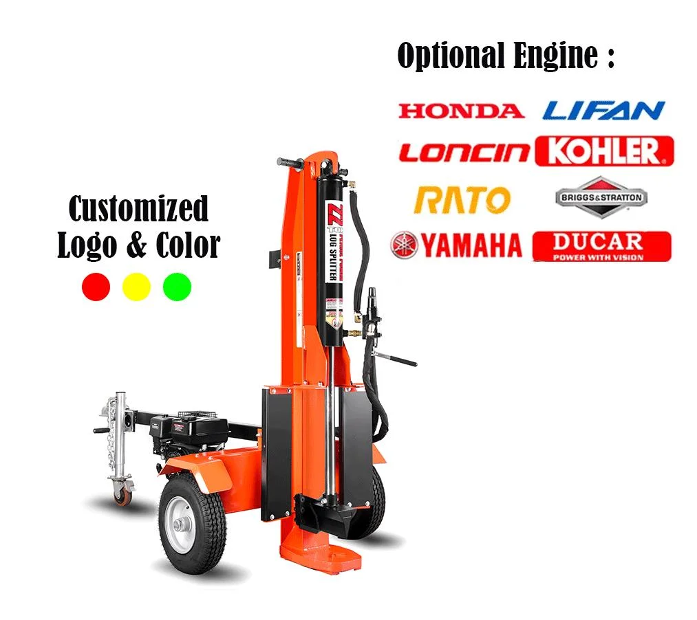 Durable OEM/ODM CE 34t 7HP Wood Log Splitter Hydraulic Fast Splitting Log Saw Firewood Processor Gasoline Manual Log Splitter