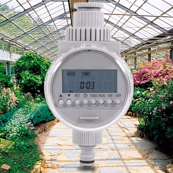 Controlador de riego con ahorro de agua automático, temporizador de riego Digital LCD para jardín doméstico, temporizador Solar programable, grifo de manguera Esg17741