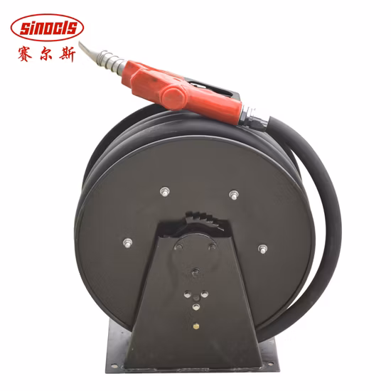Carrete de manguera diésel con rebobinado automático