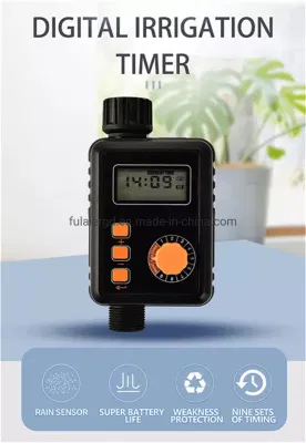 Controlador de tiempo de riego Digital para jardín, pantalla LCD automática, Sensor de lluvia, temporizador de riego de cierre automático